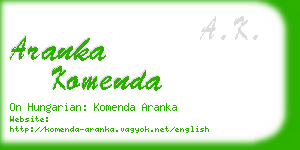 aranka komenda business card